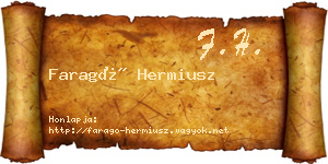 Faragó Hermiusz névjegykártya